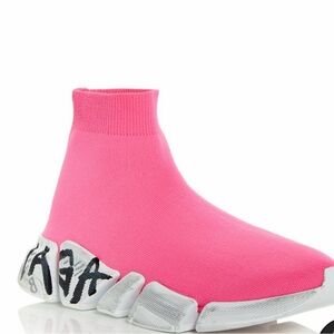 Kids Pink Sock Sneakers